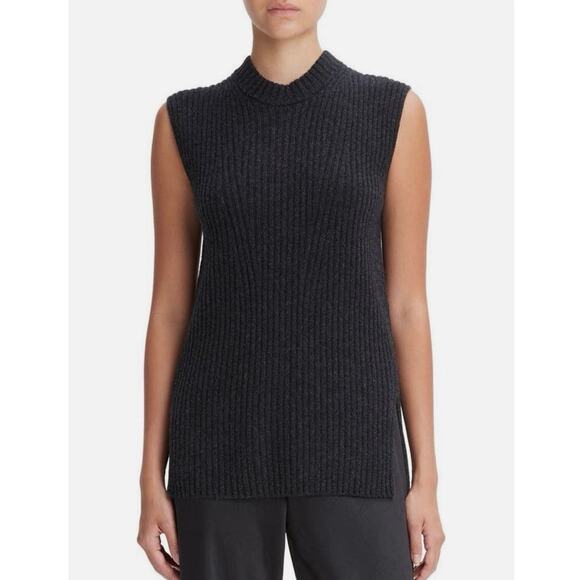 Vince Sweaters - Women’s Vince Wool & Cashmere Tunic Top in Charcoal SZ XS